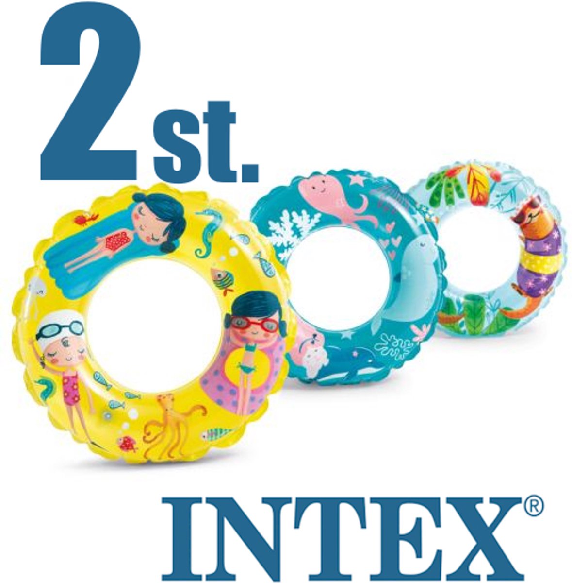   | 2 stuks   | Donut | Zwemring | 61 cm | Div. dessins